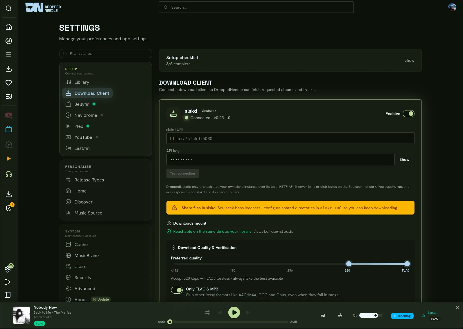 Settings and configuration